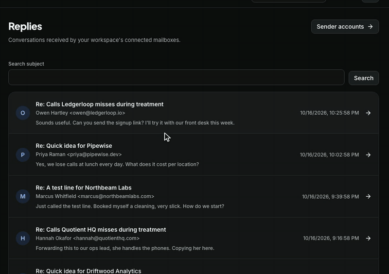 Every reply from every mailbox, in one inbox.